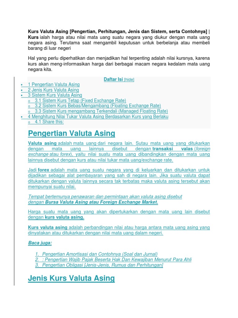 Contoh Kurs Jual Dan Kurs Beli