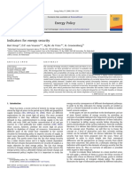 Energy Security Indicators