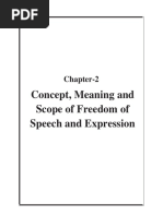 Concept, Meaning and Scope of Freedom of Speech and Expression