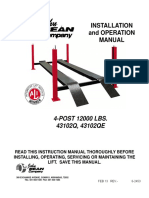 Installation D Operation and Operation Manual: 4-POST 12000 LBS. 43102Q, 43102QE