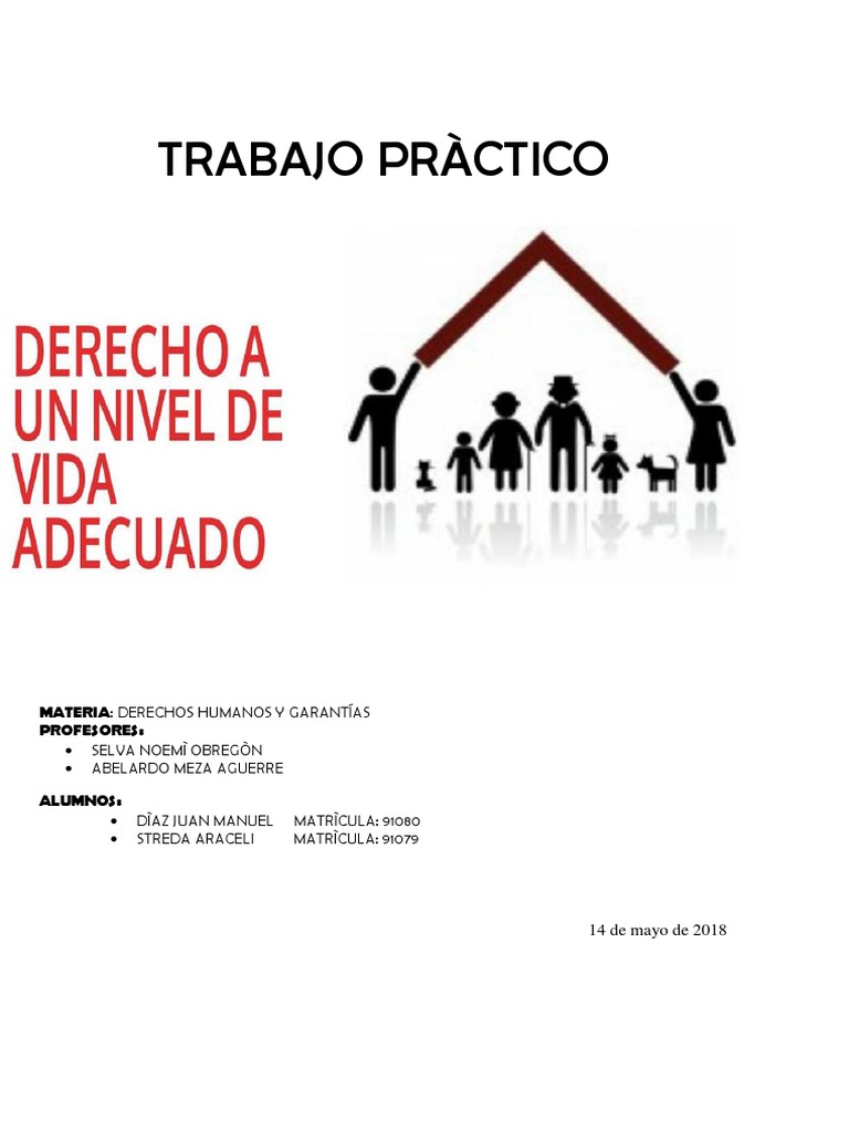 TRABAJO PRÁCTICO El Derecho A Un Nivel de Vida Adecuado PDF