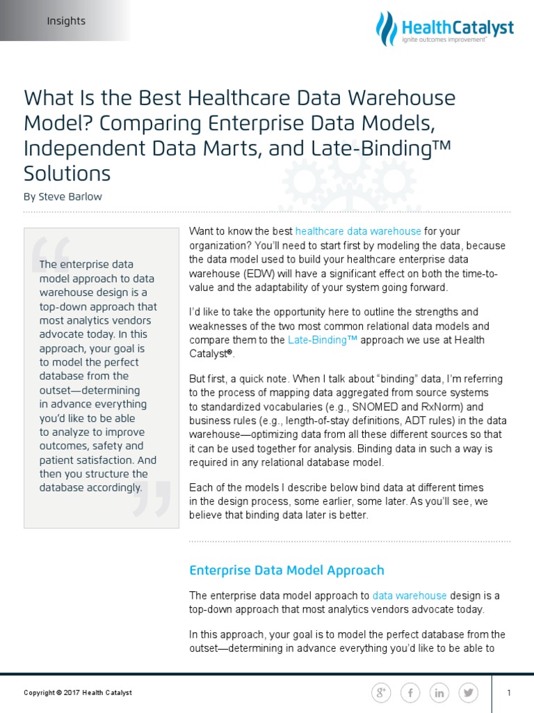 Healthcare Model | Download Free PDF | Data Warehouse | Health Care