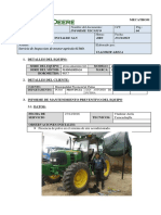Informe técnico de tractor agrícola John Deere 6110D