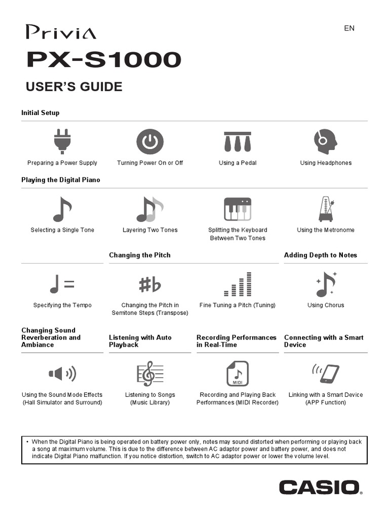PXS1000 Usersguide A en | PDF | Pitch (Music) | Piano