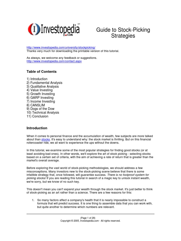 Stock Picking | PDF