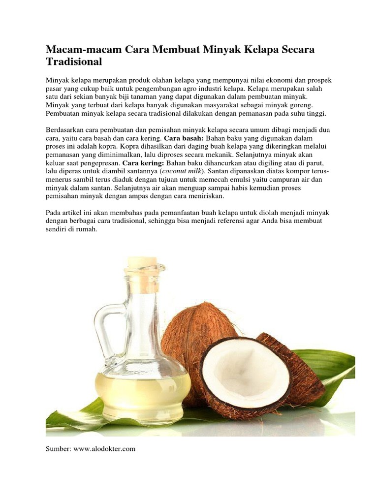 Proses Pengolahan Minyak Kelapa Dengan Fermentasi Pdf