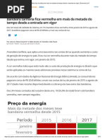 Bandeira Tarifária Fica Vermelha Em Mais Da Metade Do Tempo Desde a Entrada Em Vigor _ Economia _ G1