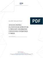 Analiza Rizika Za Nastanak Korupcije U Procesu Odobrenja I Izdavanja Udžbenika U Srbiji