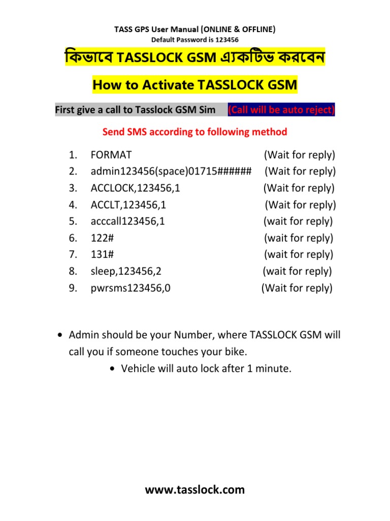 Tasslock Gsm User Manual Pdf Online And Offline Mobile App