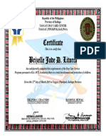 Certificate Brizelle Jade D. Litorco