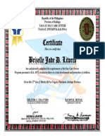 Philippines Kalinga Taggay Day Care Certificate
