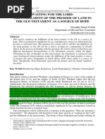 Waiting For The Lord: The Fulfilment of The Promise of Land in The Old Testament As A Source of Hope