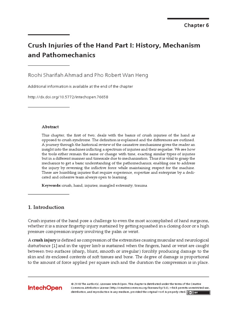 Crush Injury of Hand PDF | PDF | Finger | Hand