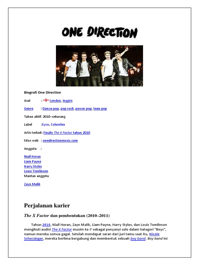 Biografi One Direction Docx