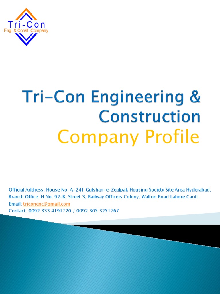 TriCon Engineering & Construction Profile) PDF Energy And Resource Nature
