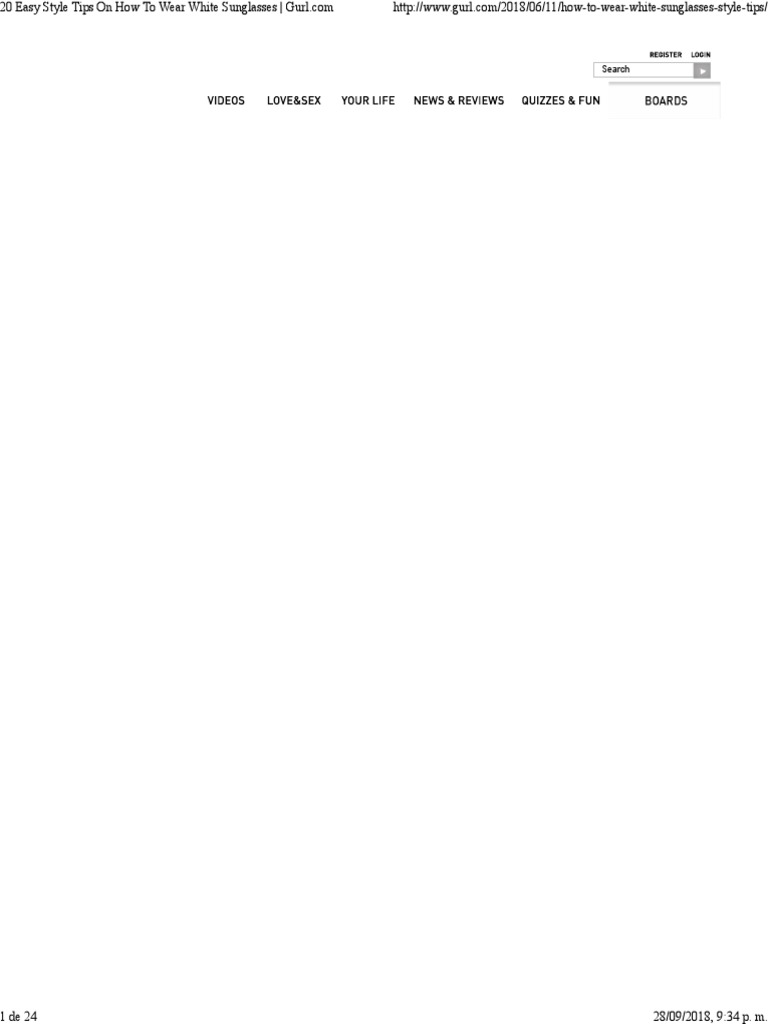 20 Style Tips On How To Wear White Sunglasses PDF Sunglasses Fashion