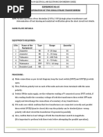 Parallel Operation of Two Single Phase Transformers: Experiment No: 05