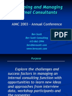 Developing and Managing Internal Consultants: AIMC 2003 - Annual Conference