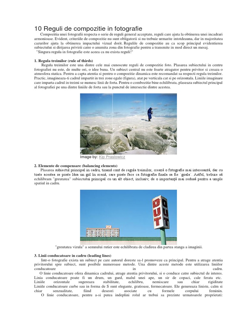10 Reguli de Compozitie in Fotografie | PDF