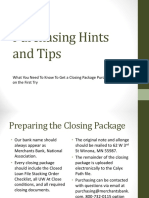 Purchasing Hints and Tips: What You Need To Know To Get A Closing Package Purchased On The First Try