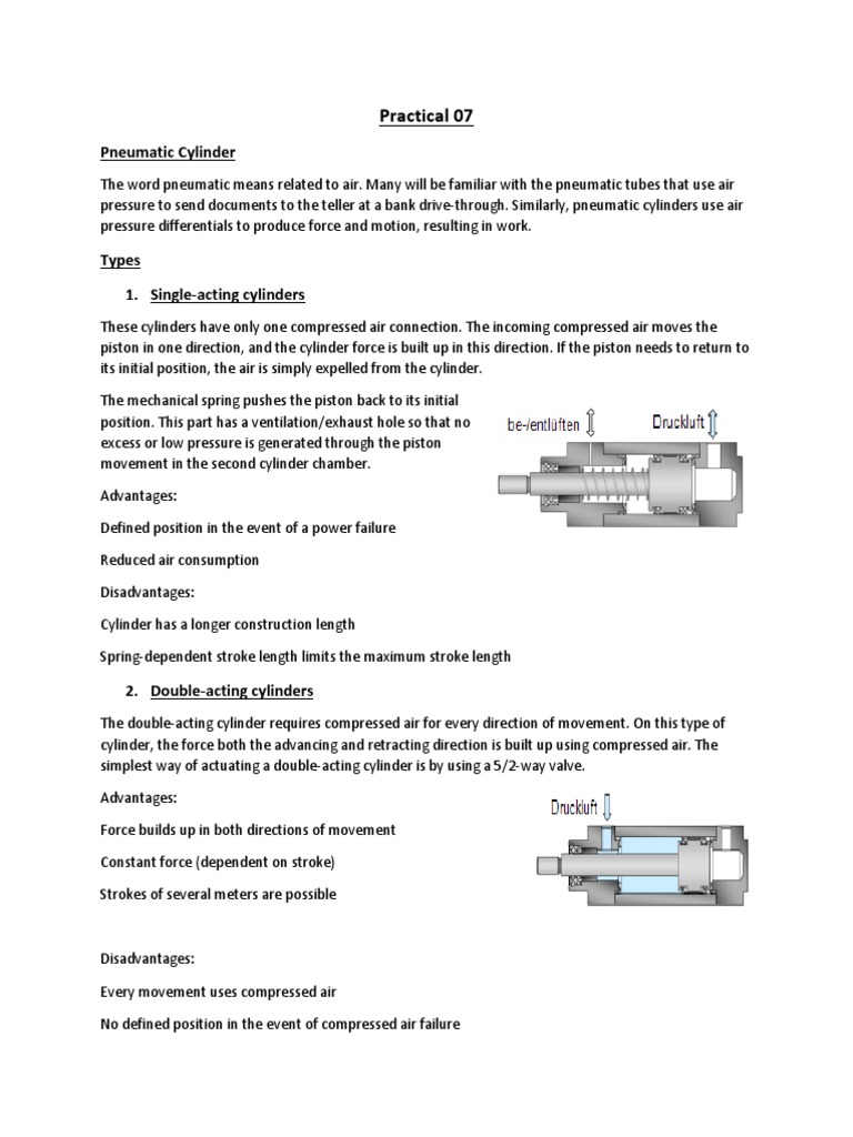An InDepth Look at SingleActing and DoubleActing Pneumatic Cylinders