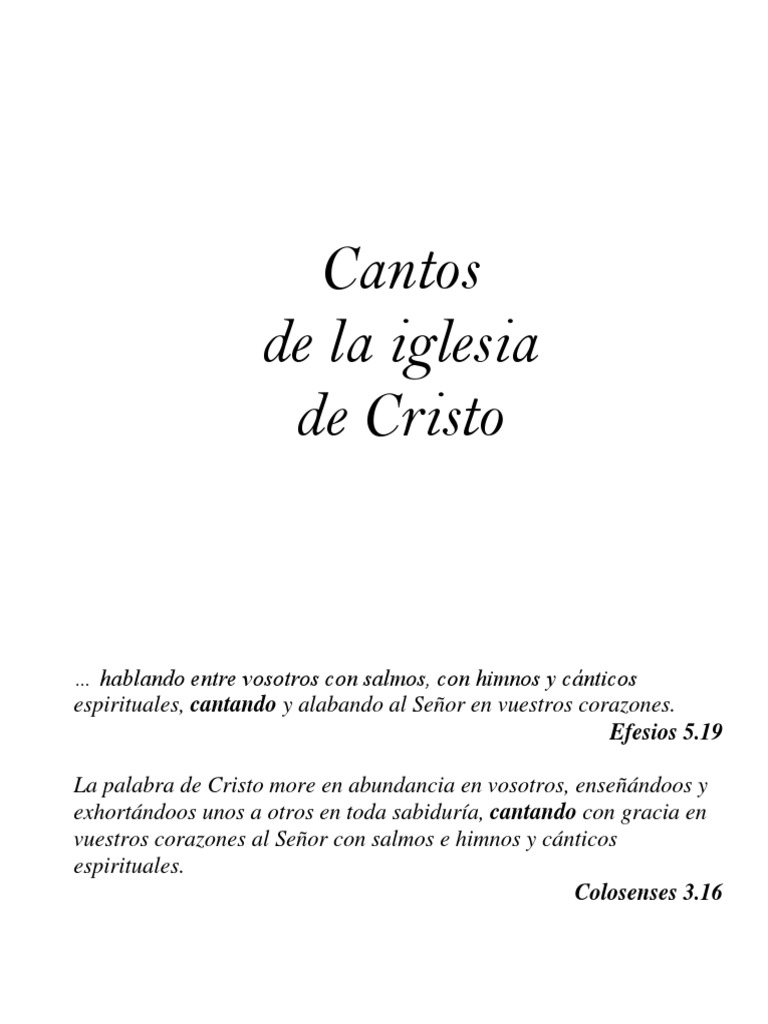Himnos y Cantos de la Iglesia de Cristo | PDF | Cristo (título) | Oración