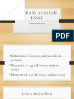 Literary Analysis Essay: Academic Communication