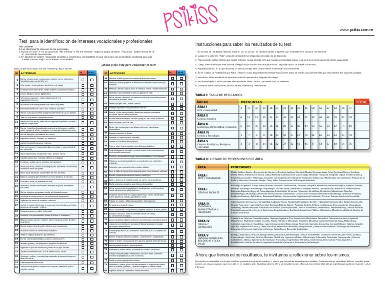 Test Vocacional PDF | PDF | Ingeniería | Diseño