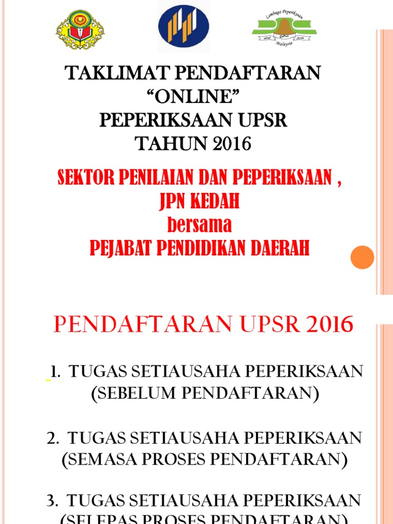 Tugas Sup Pendataran Upsr 2016 Pdf