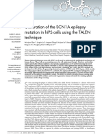 Generation of The Scn1A Epilepsy Mutation in Hips Cells Using The Talen Technique