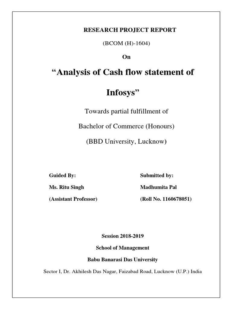 Analysis of Cash Flow Statement of Infosys | PDF | Cash Flow Statement ...