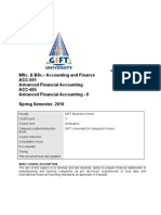 Msc. & Bsc.-Accounting and Finance Acc-501 Advanced Financial Accounting Acc-405 Advanced Financial Accounting - Ii Spring Semester, 2010