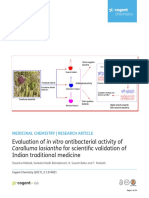Evaluation of in vitro antibacterial activity of Caralluma lasiantha for scientific validation of Indian traditional medicine