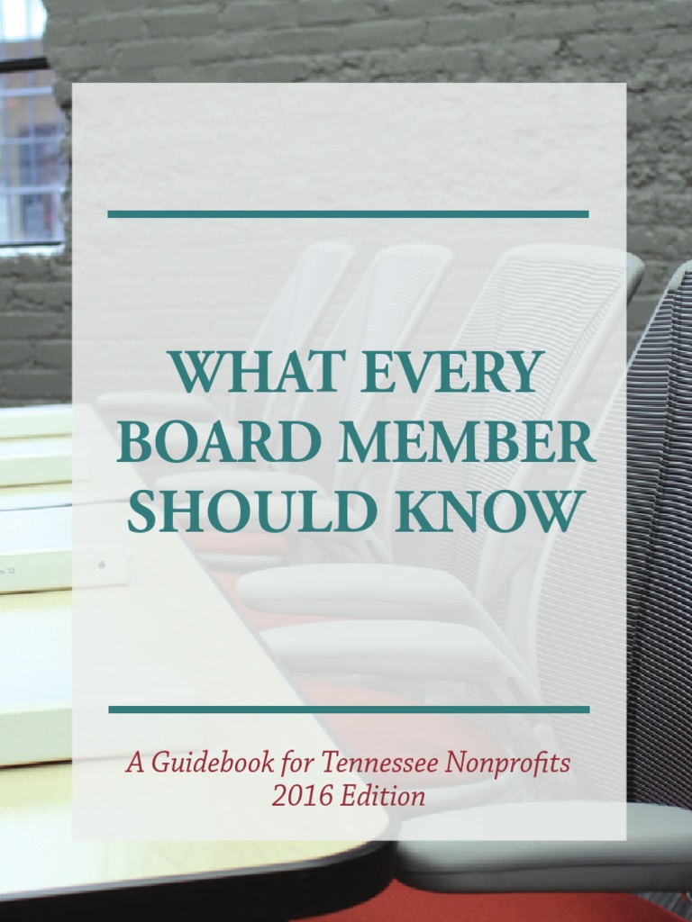 What Every Board Member Should Know: A Guidebook For Tennessee