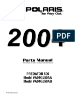 Polaris Predator 500 Parts Manual PN 9918616 and Microfiche PN 9918617