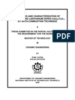 Synthesis and Characterization of Cacu Ti O and Lanthanum Doped Cacu Ti O by Auto-Combustion Technique
