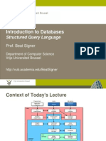 Introduction To Databases: Structured Query Language