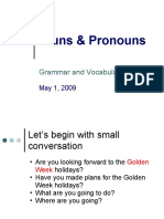 Nouns & Pronouns: Grammar and Vocabulary