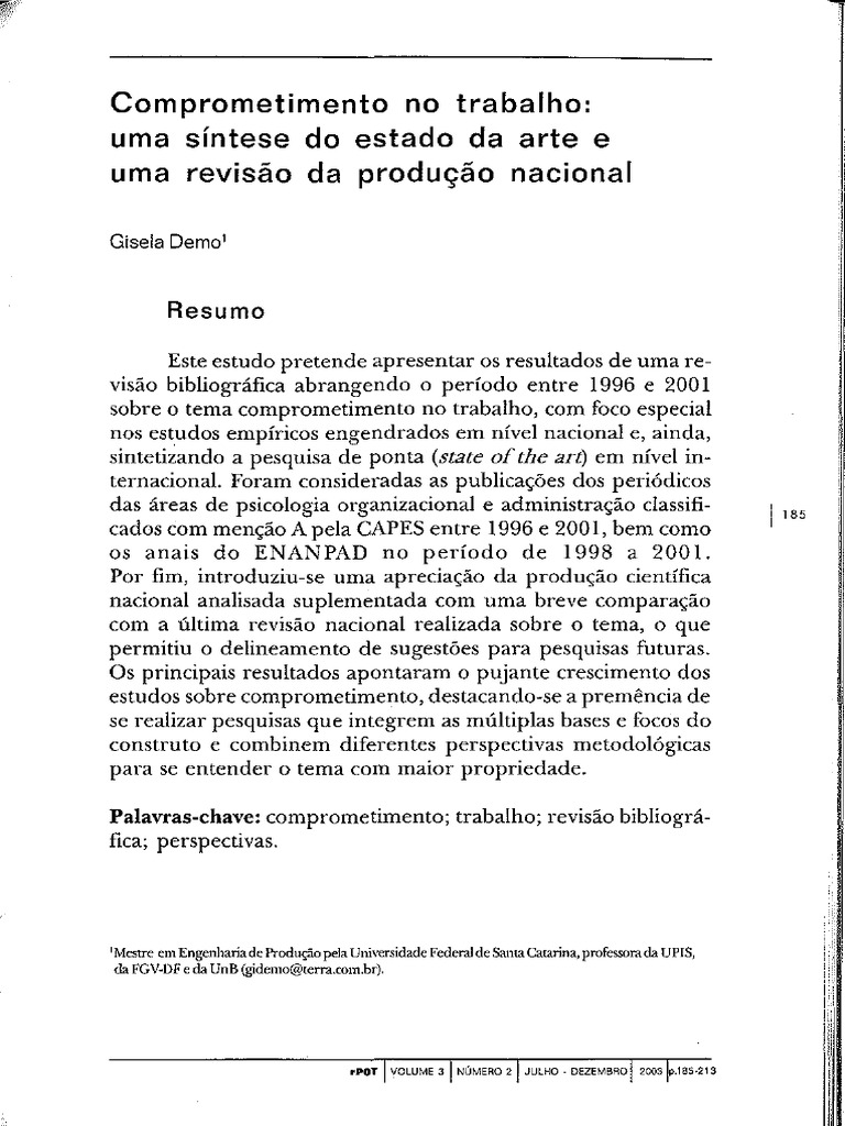 PDF) O Comprometimento Como Um Fator Crítico De Sucesso Em Modelo