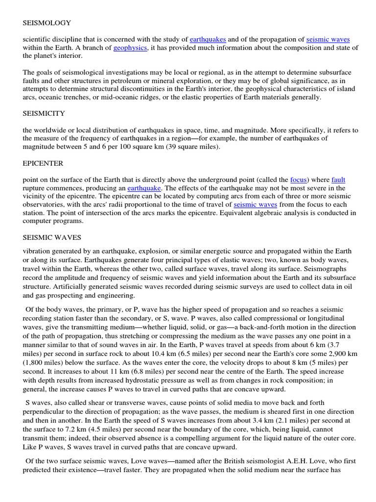 Understanding Seismology and Earthquakes | PDF | Plate Tectonics ...
