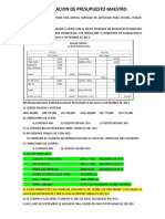 Presupuesto maestro 3 meses empresa El Lápiz