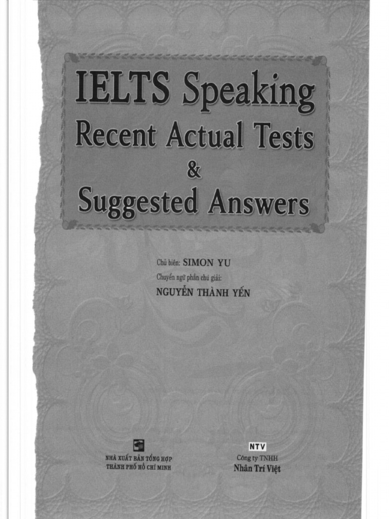 Phin Sex13 Tuoi - p222 10961 Ielts Speaking Recent Actual Tests Suggested Answers PDF | PDF