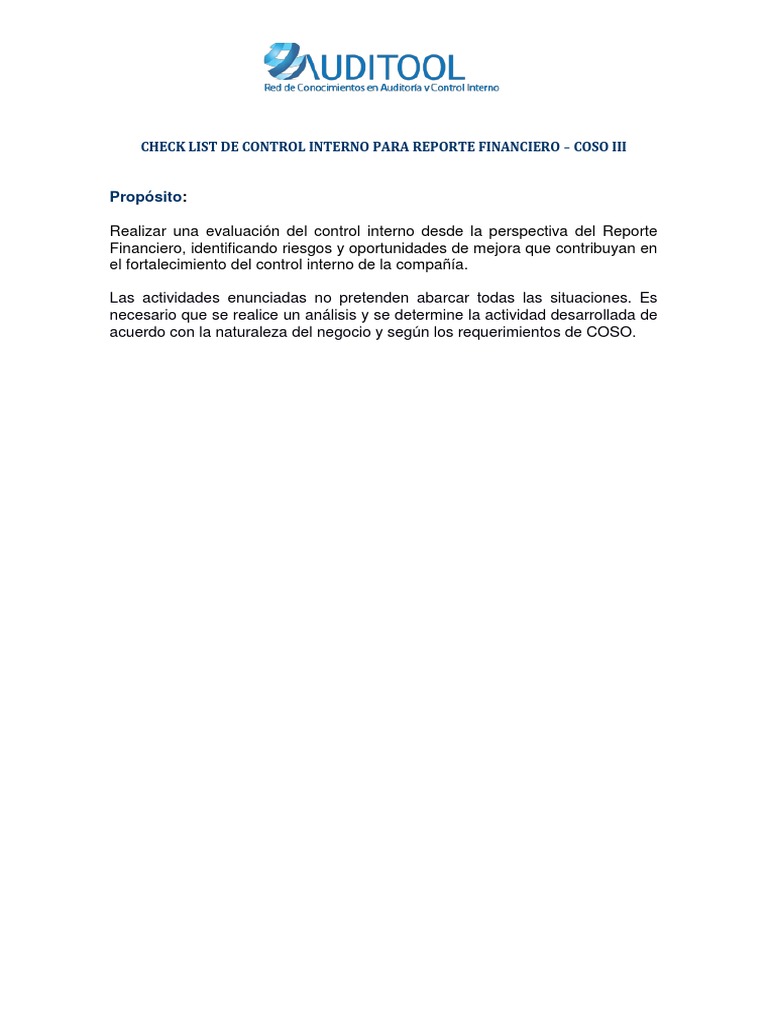 BC Lista de Chequeo de COSO 2013 | PDF | Gestión de recursos humanos ...