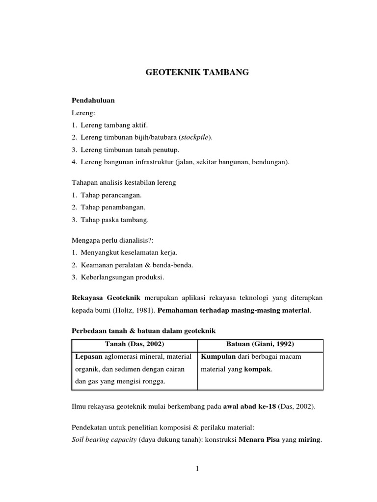 Geoteknik Tambang Pdf