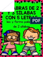 Palabras de 2 y 3 Sílabas Con 5 Letras PDF