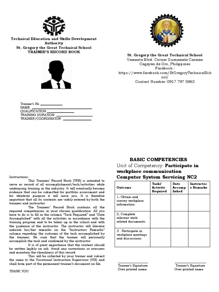 Trainee Record Book for Computer Servicing | PDF | Electronics ...