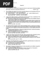 Tutorial 1 Discrete Probability Distribution: STA408: Statistics For Science and Engineering