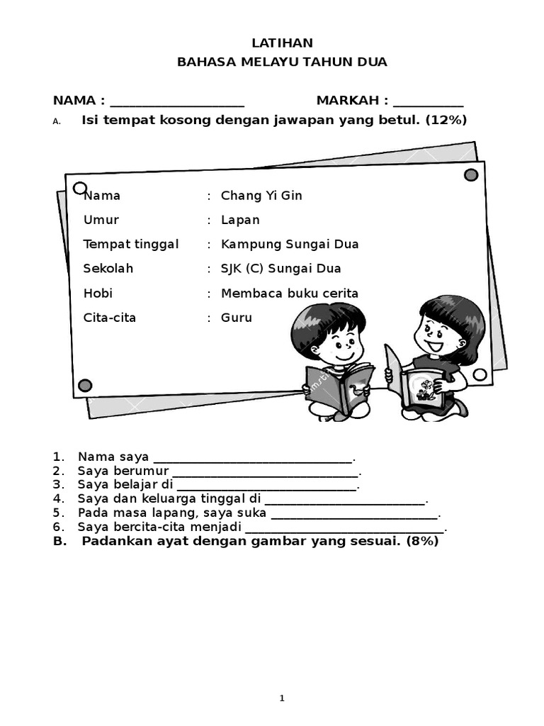 Latihan Bahasa Melayu Tahun 2