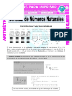 División de Números Naturales para Quinto de Primaria