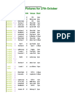 Leeds Met BUCS Fixtures 27 October 2010